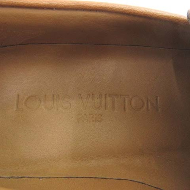 LOUIS VUITTON(ルイヴィトン)のルイヴィトン レザー ローファー LVワンポイント イタリア製 34 ベージュ  レディースの靴/シューズ(ローファー/革靴)の商品写真