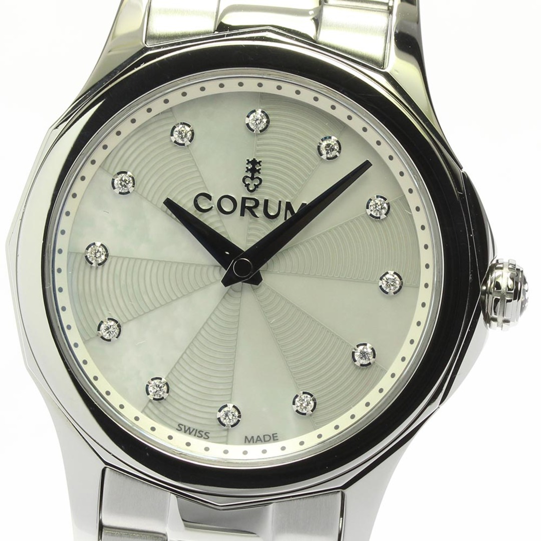 ☆極美品★箱・取説・保証書付き【CORUM】コルム アドミラルズカップ レジェンド 12Pダイヤ 020.100.20/V200 PN09 クォーツ レディース【ev20】