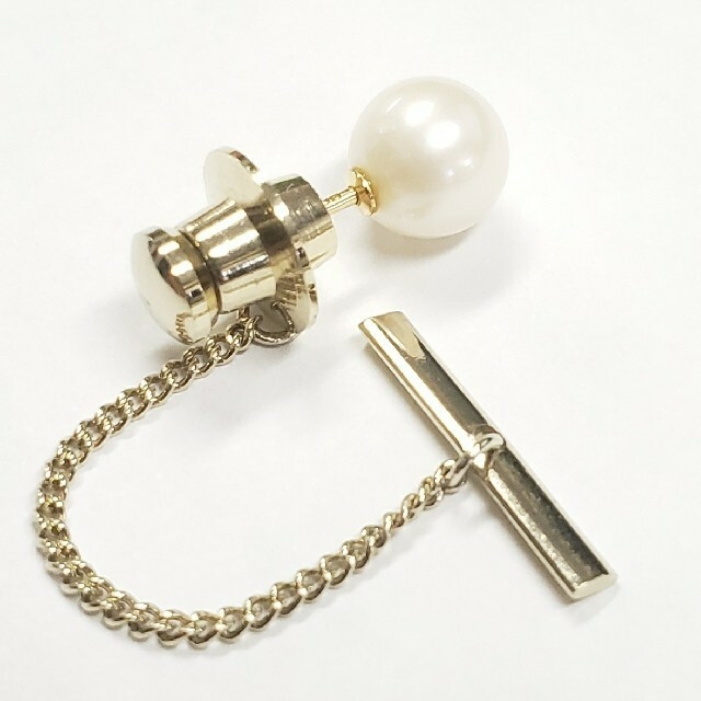 ☆K18☆あこやパール☆8.3mm☆タイタック☆タイピン☆あこや本真珠