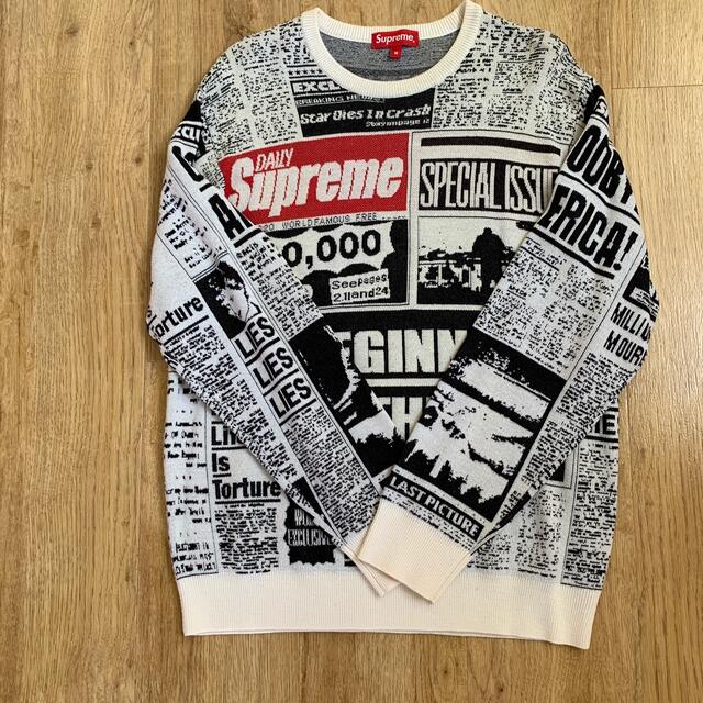 Supreme News paper ニット