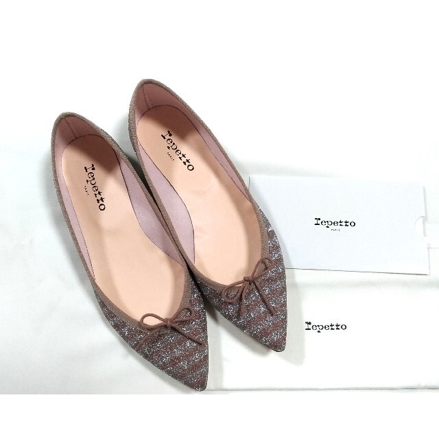 repetto - 新品 レペット ギンガムチェック キラキラのラメ 39(24.5cm