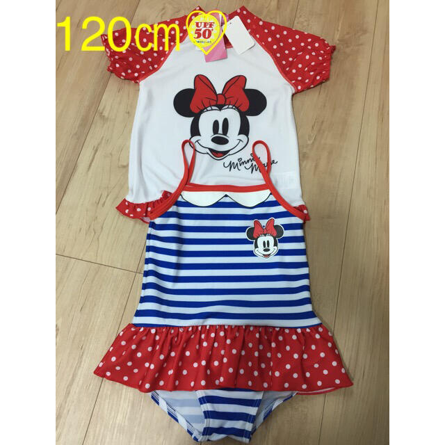 Disney(ディズニー)の新品未使用♡子ども水着♡女の子水着♡ディズニー水着♡ミニー水着120 キッズ/ベビー/マタニティのキッズ服女の子用(90cm~)(水着)の商品写真