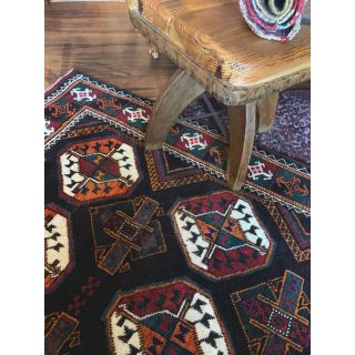 113×240 落ち着いた色ながら華やか　Afghan vintage Rug(ラグ)