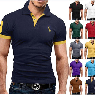 メンズポロシャツ ゴルフシャツ カジュアルシャツ 半袖 スリムフィット Tシャツ(ポロシャツ)
