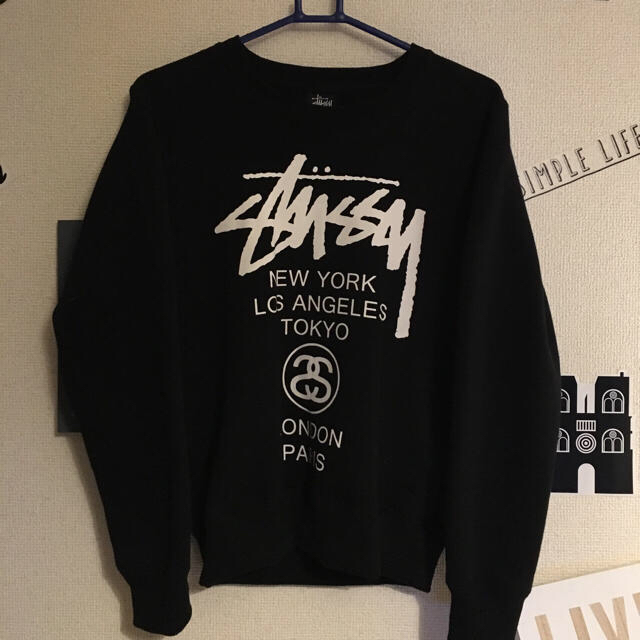 ビッグサイズ　STUSSY ステューシー　スウェットトレーナー　スクリプトロ　黒