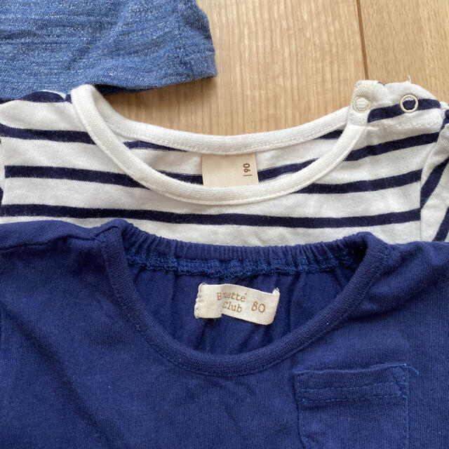 UNIQLO(ユニクロ)のTシャツ トップス　3枚セット　80cm ユニクロ　petit main キッズ/ベビー/マタニティのベビー服(~85cm)(Ｔシャツ)の商品写真