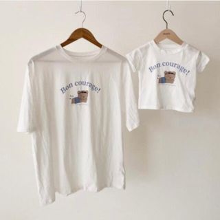 親子コーデ ホワイト73(Ｔシャツ)