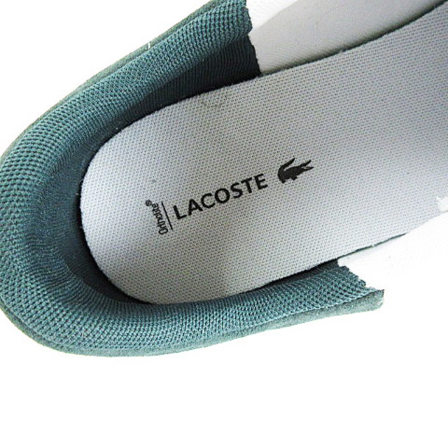 LACOSTE(ラコステ)のラコステ スニーカー レザー スエード エンボス ロゴ 白 緑 US9 メンズの靴/シューズ(スニーカー)の商品写真