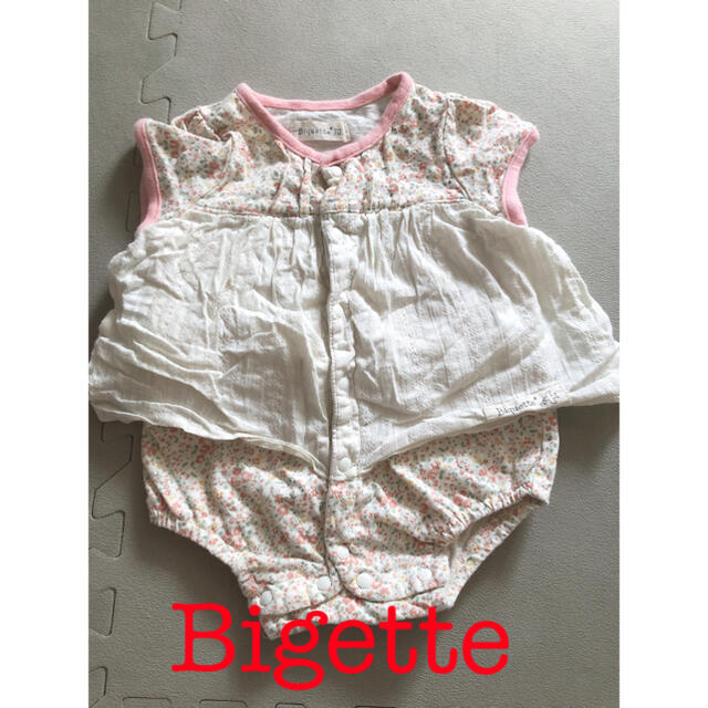 Biquette(ビケット)の[Bigette]花柄ロンパース　チュニック風ロンパース キッズ/ベビー/マタニティのベビー服(~85cm)(ロンパース)の商品写真