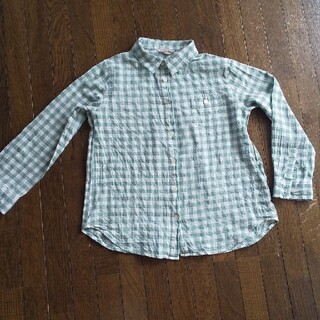 サマンサモスモス(SM2)のグリーン白のチェックのシャツ Samansa Mos2(シャツ/ブラウス(長袖/七分))