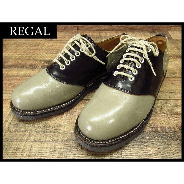 REGAL(リーガル)の美品 リーガル レザー サドル オックスフォード コンビ シューズ 24.5cm メンズの靴/シューズ(ドレス/ビジネス)の商品写真