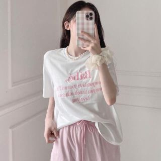 オオトロ(OHOTORO)の【予約商品】《3カラー》babe カジュアル　レタリング　 Tシャツ　韓国(シャツ/ブラウス(半袖/袖なし))