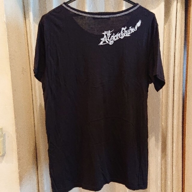 ALGONQUINS(アルゴンキン)のアルゴンキン  スカルラメTシャツ ブラック レディースのトップス(Tシャツ(半袖/袖なし))の商品写真
