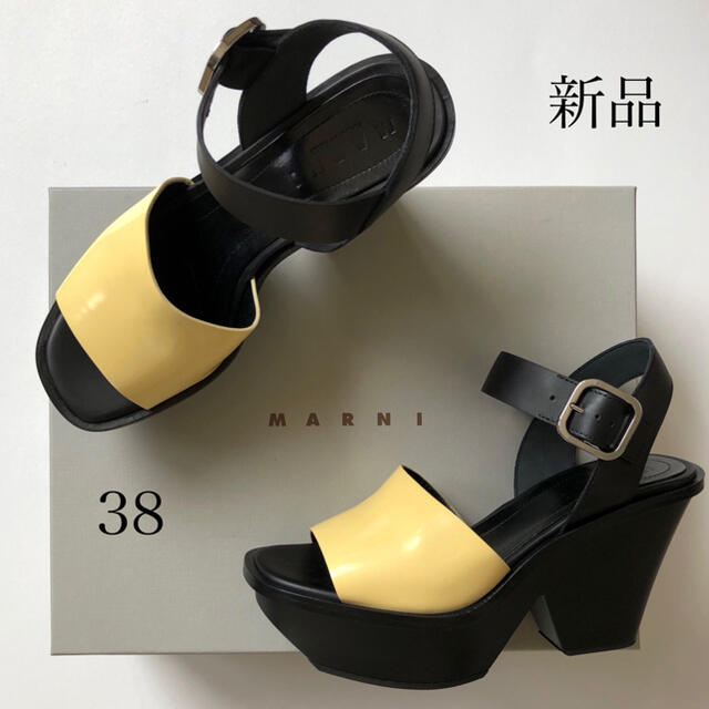 Marni(マルニ)の新品/38 MARNI マルニ バイカラー サンダル イエロー レディースの靴/シューズ(サンダル)の商品写真