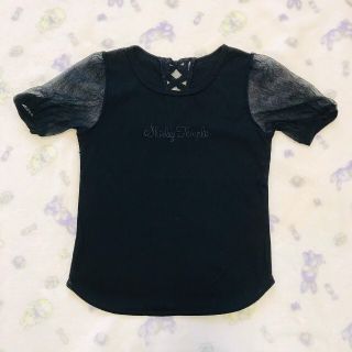 シャーリーテンプル(Shirley Temple)の455【120】シャーリーテンプル　半袖カットソー　黒(Tシャツ/カットソー)