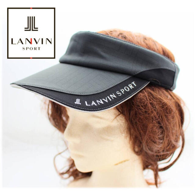 LANVIN(ランバン)の 《ランバン》新品訳有 ロゴ刺繍 サンバイザー UVカット サイズ調整可 F レディースの帽子(その他)の商品写真