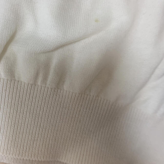 トップス カットソー　ホワイトサマーニットVis ネイビーパフスリーブTイトキン レディースのトップス(カットソー(半袖/袖なし))の商品写真