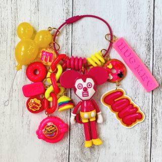 ♡ピンクミキさん♡   ジャラジャラキーホルダー　ハンドメイドキーホルダー(キーホルダー)