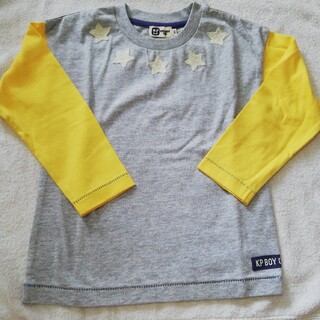 ニットプランナー(KP)の新品　KPBoy 　星ステッチ黄色&グレー長袖Tシャツ100cm(Tシャツ/カットソー)