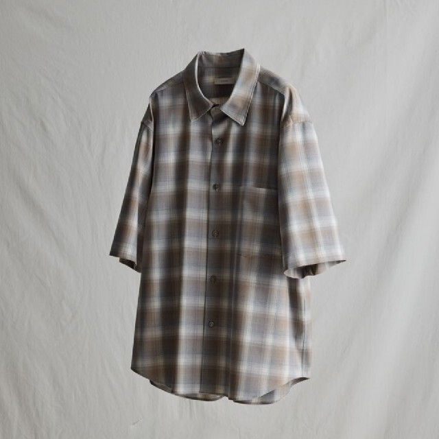 リドム　LIDNM　WOOL CHECK H/S SHIRT　M