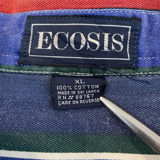 【ECOSIS】ストライプ マルチカラー 柄シャツ 長袖シャツ アメリカ 9