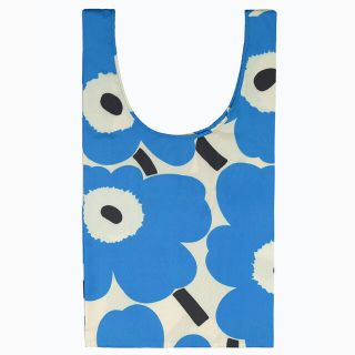 マリメッコ(marimekko)のマリメッコ　Unikko スマートバッグ　ブルー(エコバッグ)