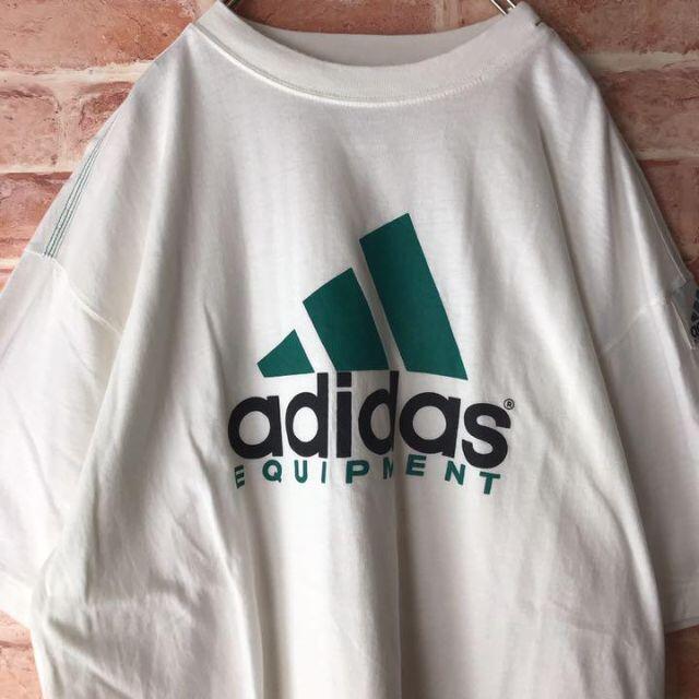 USadidas アディダス☆エキップメントビッグロゴTシャツ90s