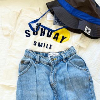 ザラキッズ(ZARA KIDS)のZARAkids sunday 白Tシャツ　80cm(Ｔシャツ)