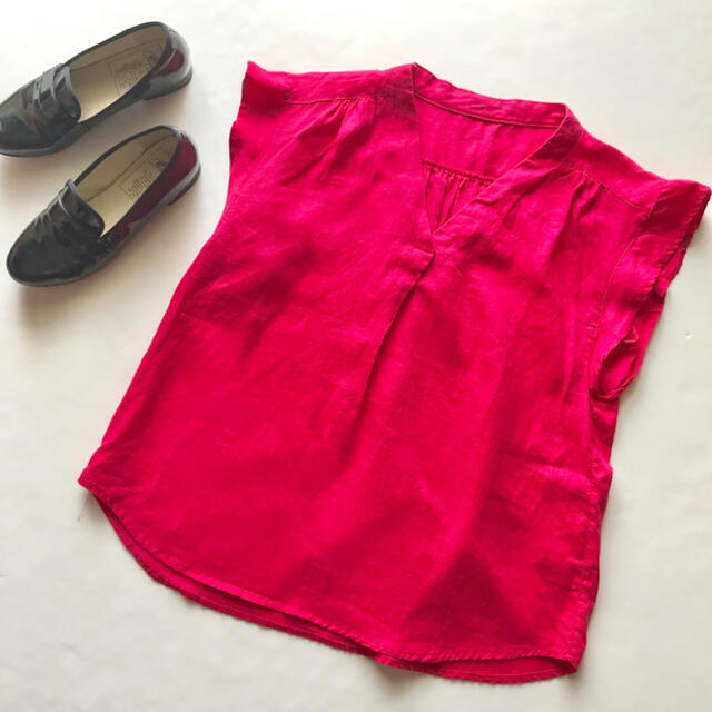 UNITED ARROWS(ユナイテッドアローズ)の美品 LAVEANGE きれい色リネンルーズブラウスプルオーバー レディースのトップス(シャツ/ブラウス(半袖/袖なし))の商品写真