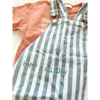 ザラキッズ(ZARA KIDS)のZARAkids ストライプサロペット　80cm(パンツ)