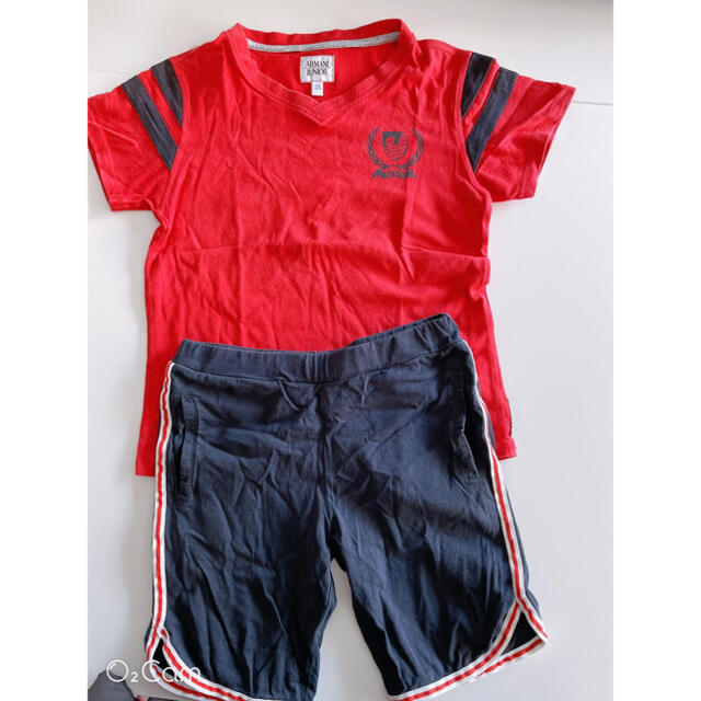 ARMANI JUNIOR(アルマーニ ジュニア)の【訳あり】ARMANIJUNIOR Tシャツ&ハーフパンツ2セット キッズ/ベビー/マタニティのキッズ服男の子用(90cm~)(Tシャツ/カットソー)の商品写真