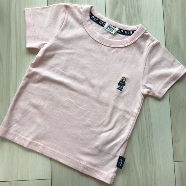 しまむら(シマムラ)の新品未使用 ポロベア Tシャツ 100 ピンク 可愛い色で男の子でも女の子でも◎ キッズ/ベビー/マタニティのキッズ服女の子用(90cm~)(Tシャツ/カットソー)の商品写真