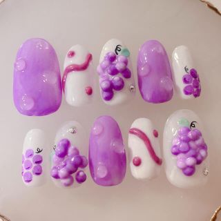 radynail 現品限り　ぶどう　フルーツネイル　レギュラーオーバル 