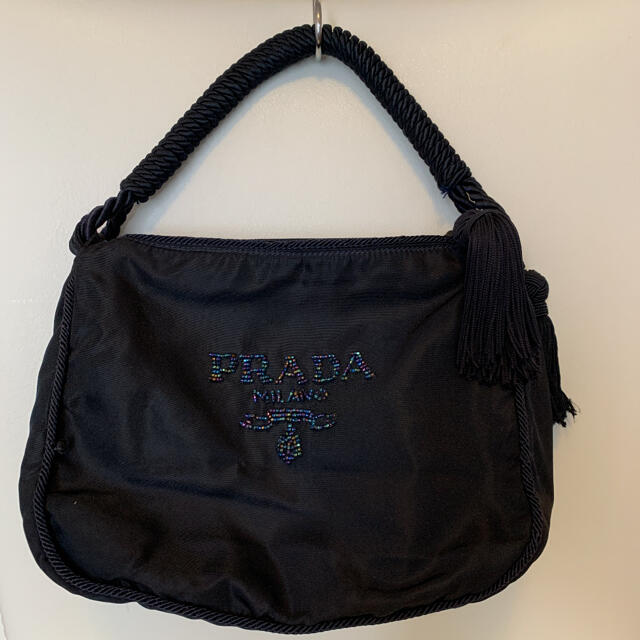 最新情報 プラダ - PRADA  ビーズ刺繍　ハンドバック　フリンジ付  ハンドバッグ