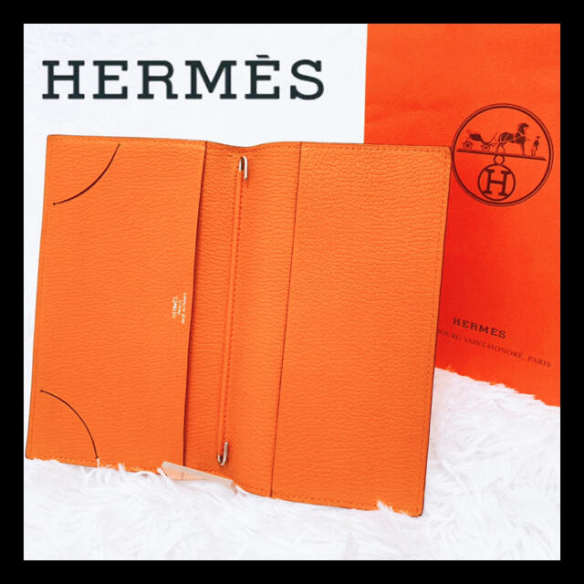 美品 エルメス アジェンダ GM 手帳カバー HERMES オレンジ-