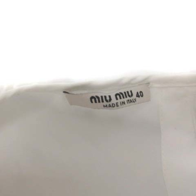 miumiu(ミュウミュウ)のミュウミュウ 2019年製 ワンピース ロング フリル 刺繍 40 M 白 紺  レディースのワンピース(ロングワンピース/マキシワンピース)の商品写真