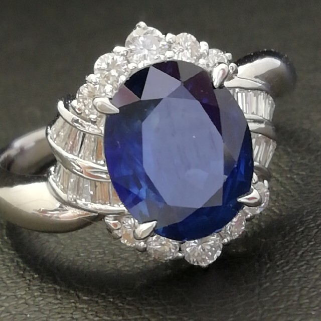 Pt900✨サファイア2.61ct✨ダイヤ0.43ct✨めちゃ綺麗✨リング