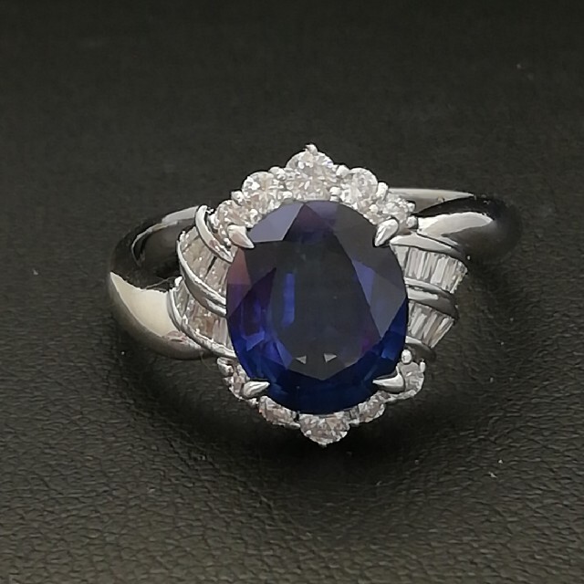 Pt900✨サファイア2.61ct✨ダイヤ0.43ct✨めちゃ綺麗✨リング