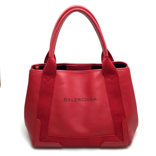 バレンシアガ BALENCIAGA ネイビーカバス S 339933 トートバッグ ショルダーバッグ レザー レッドショルダーバッグ