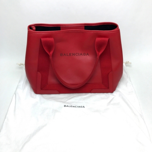 Balenciaga(バレンシアガ)のバレンシアガ BALENCIAGA ネイビーカバス S 339933 トートバッグ ショルダーバッグ レザー レッド レディースのバッグ(ショルダーバッグ)の商品写真