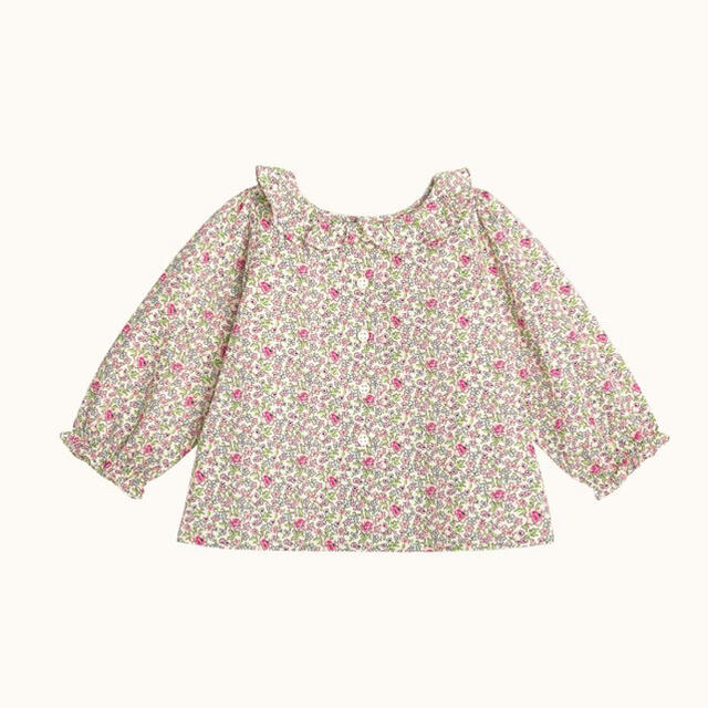 Bonpoint(ボンポワン)の【ボンポワン】新品 リバティ ブラウス 長袖 12m 女の子 キッズ/ベビー/マタニティのベビー服(~85cm)(シャツ/カットソー)の商品写真