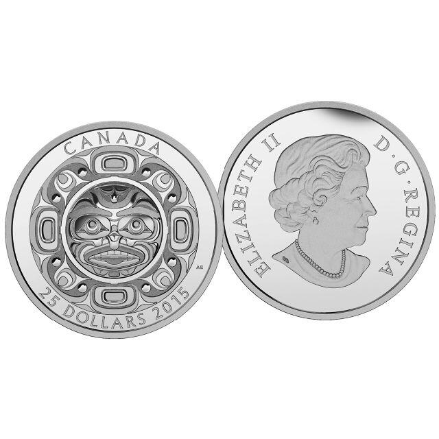 2015 カナダ 歌のムーンマスク ハイレリーフ 25ドル銀貨 3種セットの