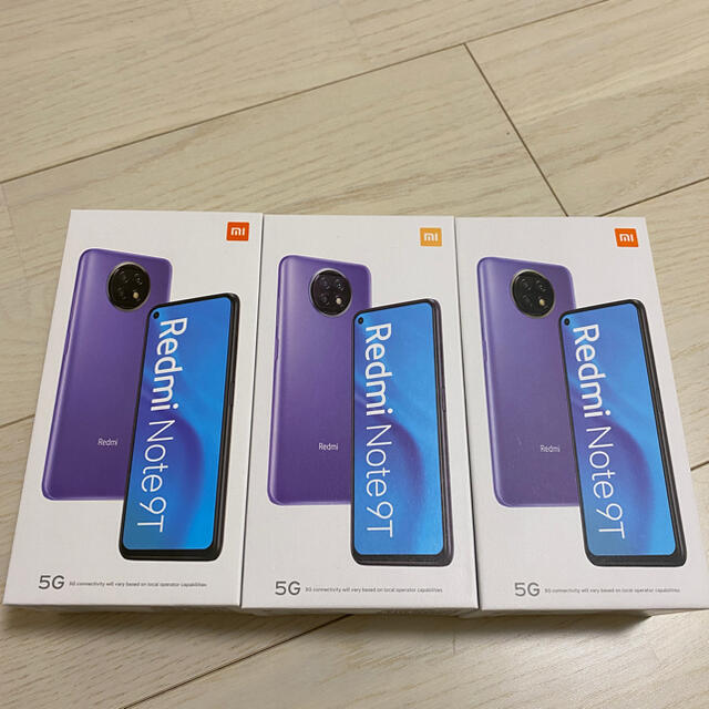 Softbank(ソフトバンク)の新品未使用　Xiaomi Redmi Note 9T パープル ソフトバンク版 スマホ/家電/カメラのスマートフォン/携帯電話(スマートフォン本体)の商品写真