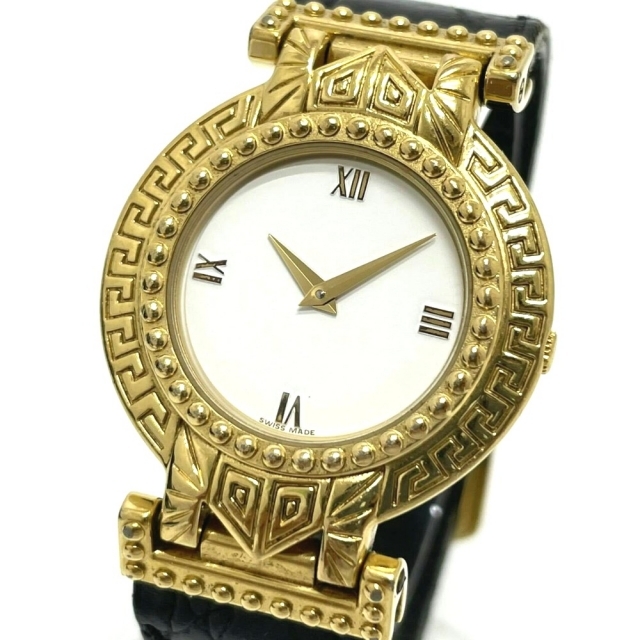 代引き人気 - Versace Gianni ジャンニ・ヴェルサーチ ゴールド GP 腕時計 クオーツ 7008012 コインウォッチ Versace Gianni 腕時計(アナログ)