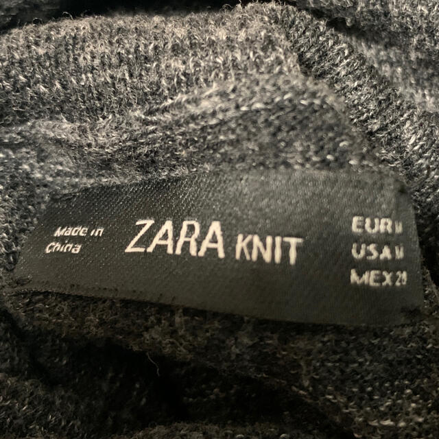 ZARA(ザラ)のニットワンピ　グレー レディースのワンピース(ひざ丈ワンピース)の商品写真