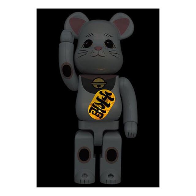 新品未開封　BE@RBRICK 招き猫 白メッキ 発光 400％