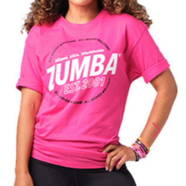 Zumba(ズンバ)のZUMBA　ズンバ　最新　新品　未使用　未開封　Tシャツ　ピンク　新発売 レディースのトップス(Tシャツ(半袖/袖なし))の商品写真