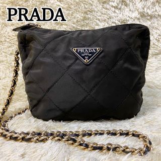 プラダ(PRADA)の美品✨PRADA ショルダーバッグ ポシェット チェーン キルティングナイロン(ショルダーバッグ)