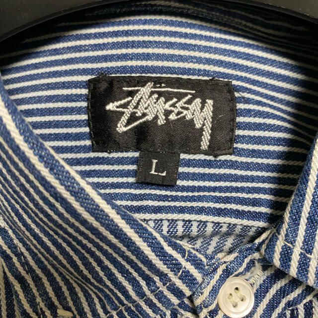 STUSSY(ステューシー)の希少 80s stussy BDシャツ ストライプ 黒タグ メンズのトップス(シャツ)の商品写真