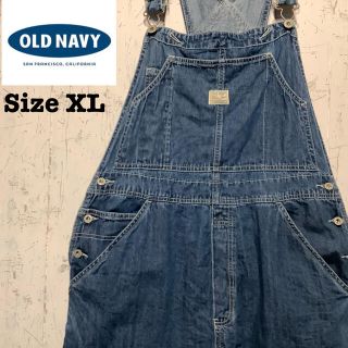 オールドネイビー(Old Navy)のOLD NAVY 一点物　ホワイトステッチ　ライトデニム　オーバーオール　XL(サロペット/オーバーオール)